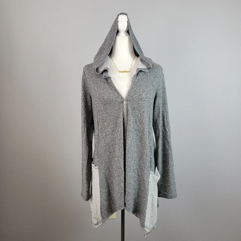 MICHAEL LAUREN // ltd ed casper full zip asymmetric super soft hooded ja…